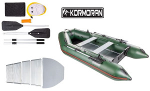 Ponton Kormoran 300pp zielony aluminiowa podłoga motorowy