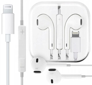 Słuchawki Do Apple Iphone Lightning Mikrofon Białe