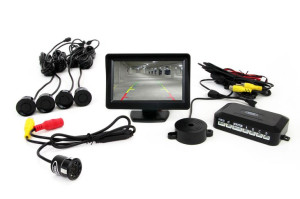 Zestaw czujników 4 sensory czarne TFT 4,3 z kamerą Night Vision 308