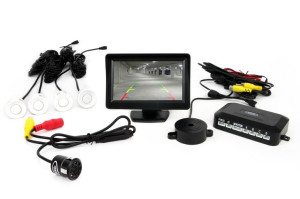 Zestaw czujników 4 sensory białe TFT 4,3 z kamerą Night Vision 308