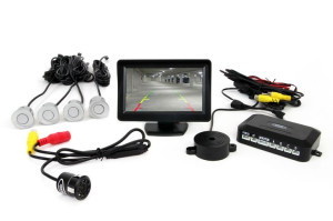 Zestaw czujników 4 sensory srebrne TFT 4,3 z kamerą Night Vision 308