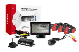 Zestaw czujników parkowania tft01 4,3" z kamerą hd-308-led 4 sensory czarne