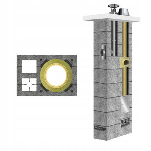 Komin system kominowy DUO gaz fi 80 + 180 12m + 1W