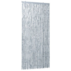 Zasłona na owady, szarość i biel, 100x220 cm, szenil