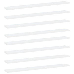 Półki na książki, 8 szt., białe, 80x10x1,5 cm, płyta wiórowa