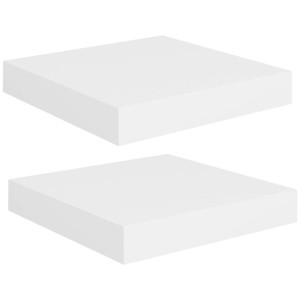 Półki ścienne, 2 szt., białe, 23 x 23,5 x 3,8 cm, MDF