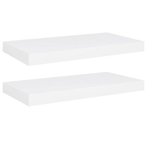 Półki ścienne, 2 szt., białe, 50x23x3,8 cm, MDF