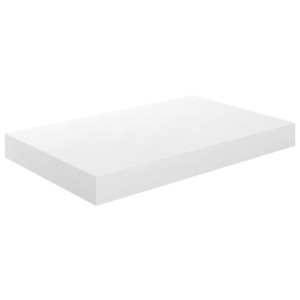 Półka ścienna, biała, wysoki połysk, 40 x 23 x 3,8 cm, MDF