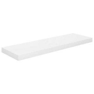 Półka ścienna, wysoki połysk, biała, 80x23,5x3,8 cm, MDF