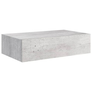 Półka ścienna z szufladą, szarość betonu, 40x23,5x10 cm, MDF