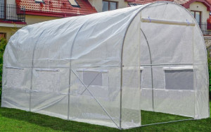 Tunel foliowy biały  z oknami- 10m2