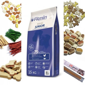 Fitmin Maxi Junior 15 kg karma sucha dla psa + gratis