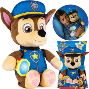 Psi Patrol Chase mówiąca maskotka z latarką lampka nocna 29 cm