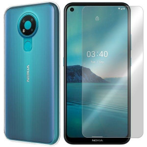 Etui Do Nokia 3.4 Pokrowiec Case 0.3mm + Szkło 9h