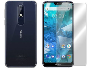 Etui Do Nokia 7.1 2018 Pokrowiec Tył 0.3mm + Szkło