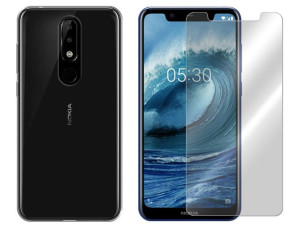 Nokia 5.1 Plus Etui Pokrowiec Case 0.3mm + Szkło