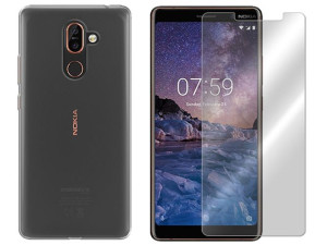 Nokia 7 Plus Etui Case Pokrowiec 0.3mm + Szkło 9h