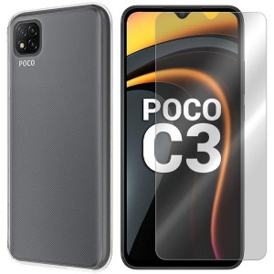 Etui Do Xiaomi Poco C3 Pokrowiec 0.3mm + Szkło 9h