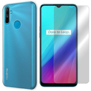 Etui Do Realme C3 Pokrowiec Obudowa 0.3mm + Szkło