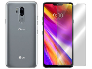 Lg G7 / G7 Thinq Etui Case Pokrowiec 0.3mm + Szkło