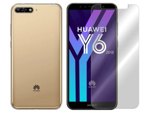Huawei Y6 2018 Etui Case Pokrowiec 0.3mm + Szkło