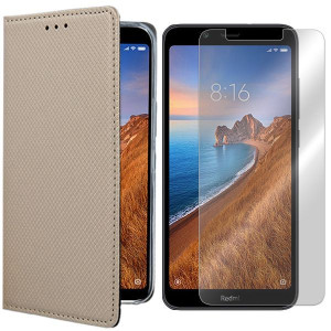 Etui Do Xiaomi Redmi 7a Pokrowiec Magnet + Szkło