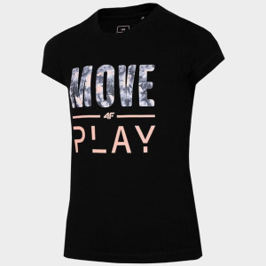 T-shirt dziewczęcy 4F  HJL22 -TSD006 czarny