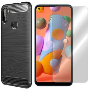 Etui Do Samsung Galaxy A11 Sm-a115 Karbon + Szkło