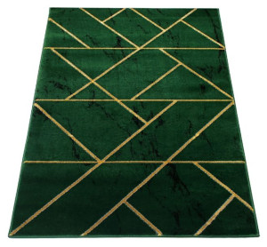 Dywan Diamente 03 geometryczny zielono złoty