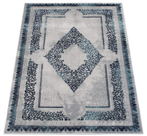 Dywan Elite 8755 glamour ornament szary / turkusowy 80x150 cm