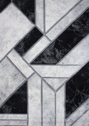 Dywan RUBI z połyskiem geometryczny szary / srebrny 120x170