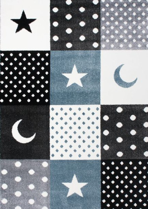 Dywan patchwork gwiazdki niebieski 133x190 cm