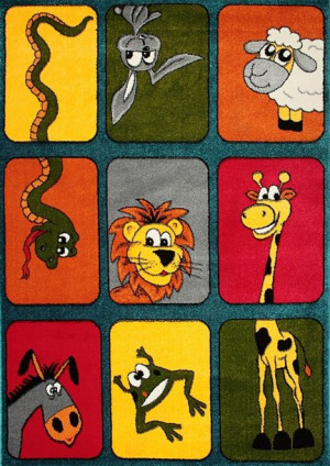 Dywan dziecięcy zwierzęta zoo 01 kolorowy 120x170