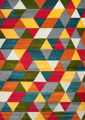 Dywan geometryczny trójkąty 01 kolorowy 120x170