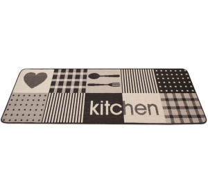 Dywanik do kuchni chodnik antypoślizgowy kitchen brązowy 67x250