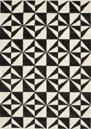 Dywan Adventure geometryczny biały / czarny 240x340