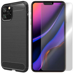 Etui Do Iphone 11 Pro Pokrowiec Case Karbon +szkło