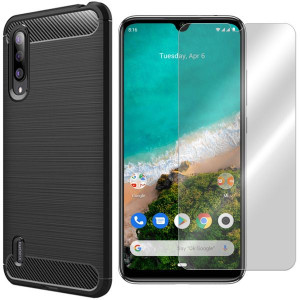 Etui Do Xiaomi Mia3 Mi A3 Pokrowiec Karbon + Szkło