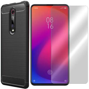 Etui Do Xiaomi Redmi K20 / K20 Pro Karbon + Szkło