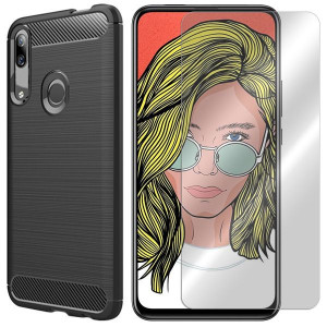 Etui Do Huawei P Smart Z Pokrowiec Karbon + Szkło