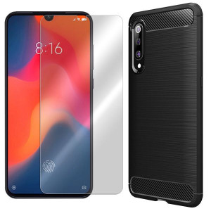 Etui Do Xiaomi Mi9 / Mi 9 Case Karbon + Szkło 9h