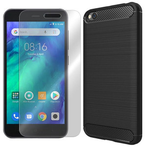Etui Do Xiaomi Redmi Go Pokrowiec Karbon +szkło 9h