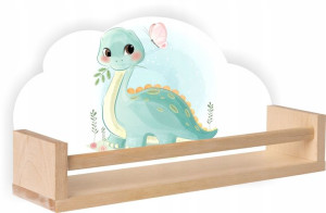 Półka drewniana CHMURKA DINOZAUR diplodok motylek