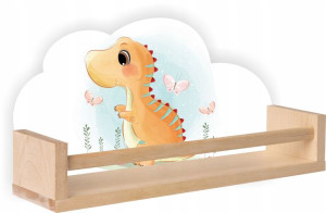 Półka drewniana CHMURKA dinozaur motylek trex
