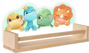 Urocza półka drewniana DINO dinozaury dinusie