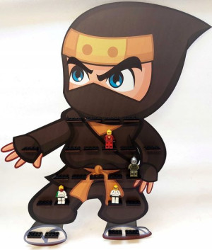 Półka na klocki ludziki figurki ninja czarna kolor