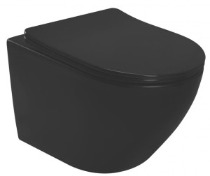 Rea Carlo Mini Flat Miska Wisząca Wc Czarna Matowa