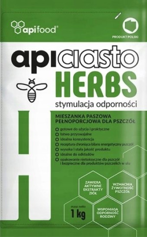 APICIASTO 1kg POKARM dla pszczół z DODATKIEM ZIÓŁ