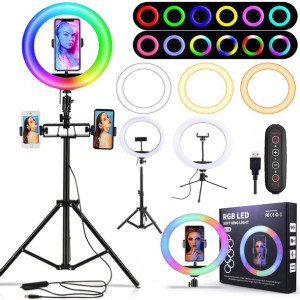 Lampa Pierścieniowa Do Selfie Led 120w Rgb Statyw