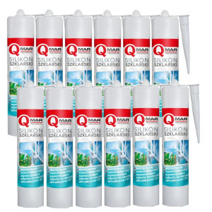 12 X Silikon Szklarski Biały Mocny 280 Ml Qmar